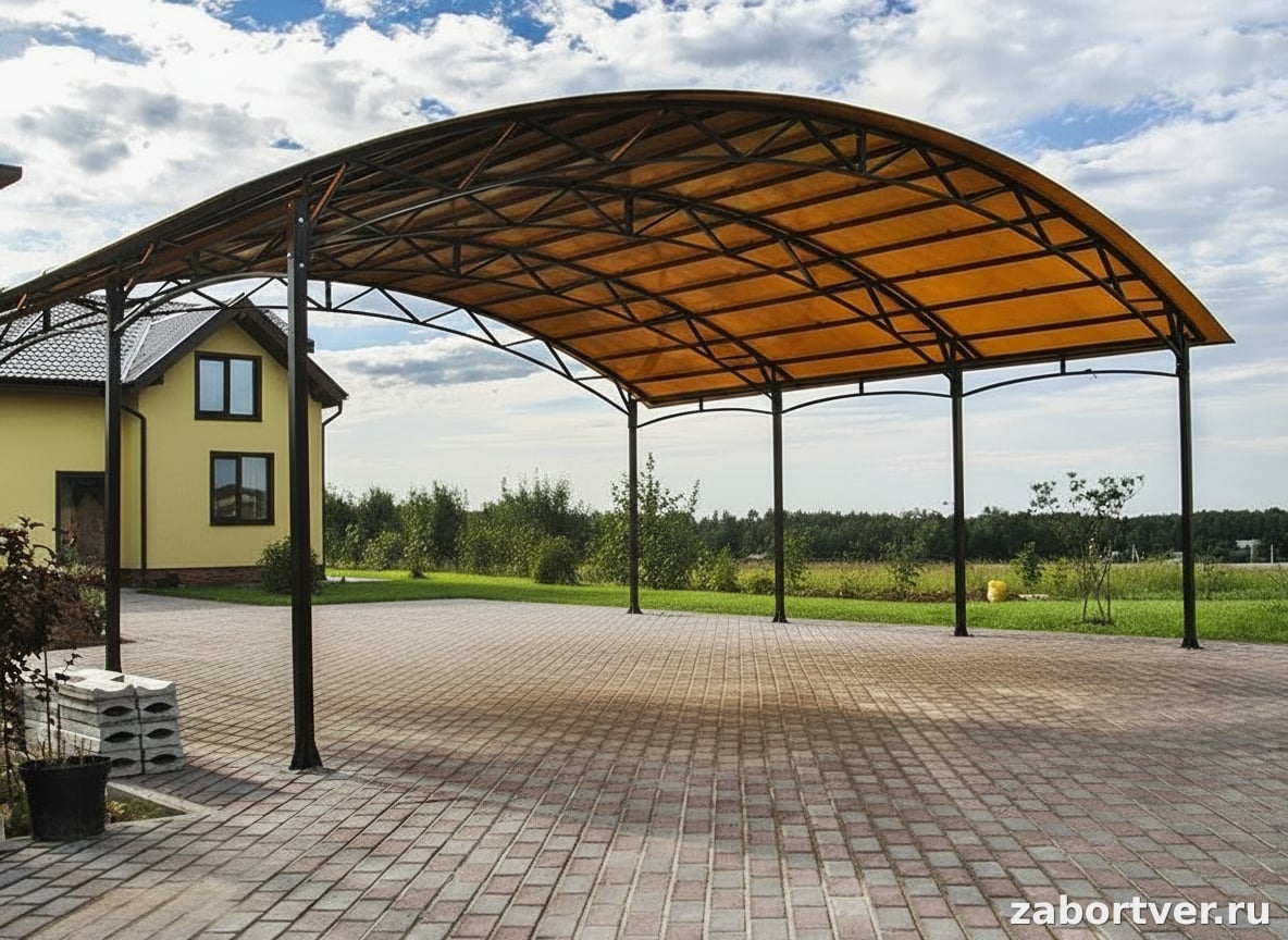 Навес для частного дома и дачи: виды, материалы и идеи оформления