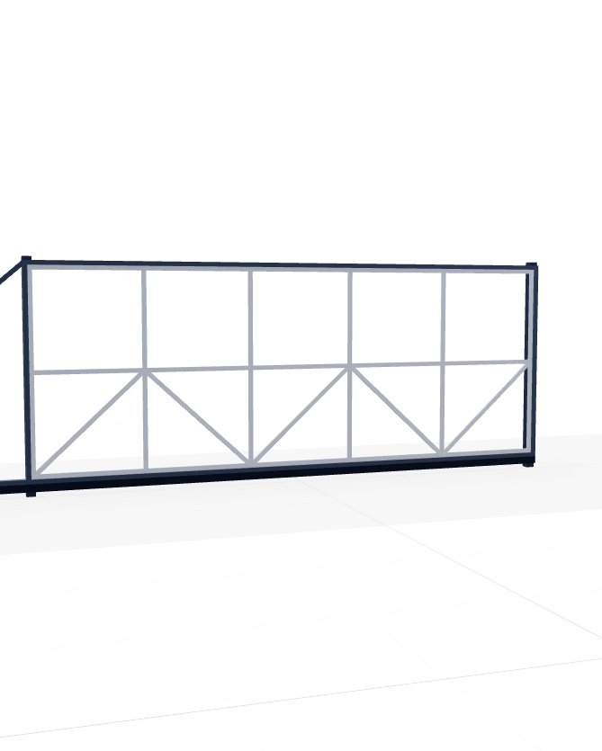 Откатные ворота 4860×2080 мм для проёма — 3D-расчёт, изготовление в Твери, ZaborTver