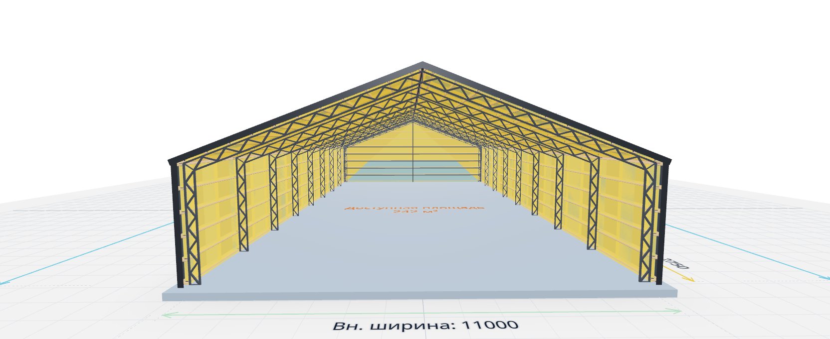 Ангар 11500×22000 мм — расчёт и изготовление в Твери, ZaborTver