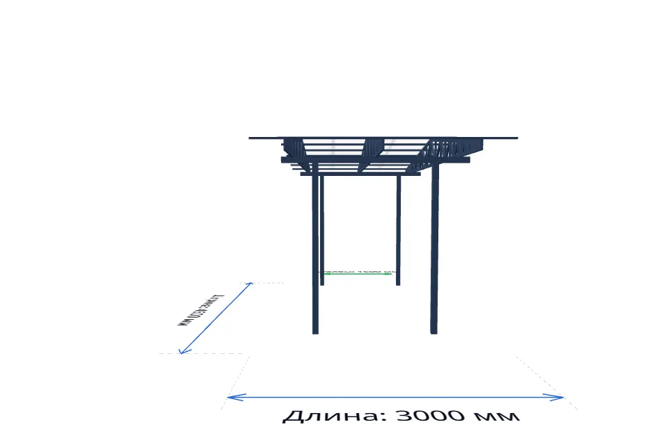 Автомобильный навес 3600×1600 мм — расчёт и изготовление в Твери, ZaborTver — сбоку, миниатюра
