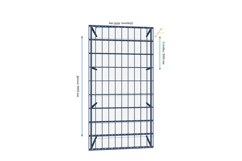 Автомобильный навес 4500×9000 мм — расчёт и изготовление в Твери, ZaborTver — сверху, миниатюра