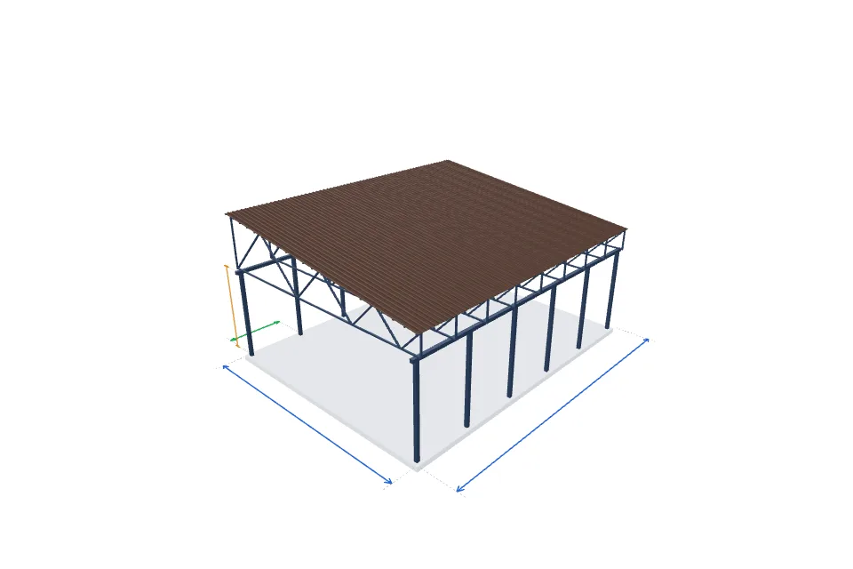 Автомобильный навес 7000×9000 мм — расчёт и изготовление в Твери, ZaborTver — перспектива