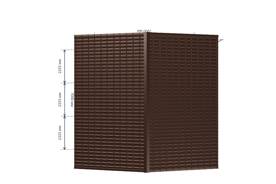 Автомобильный навес 7000×7000 мм — сверху, миниатюра