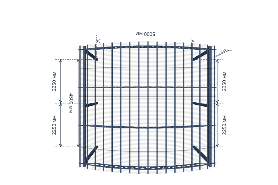Автомобильный навес 5000×4500 мм — сверху, миниатюра