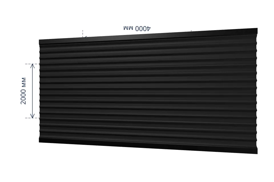 Автомобильный навес 4000×2000 мм — сверху, миниатюра