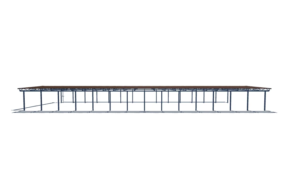 Автомобильный навес 11000×28750 мм — сбоку, миниатюра