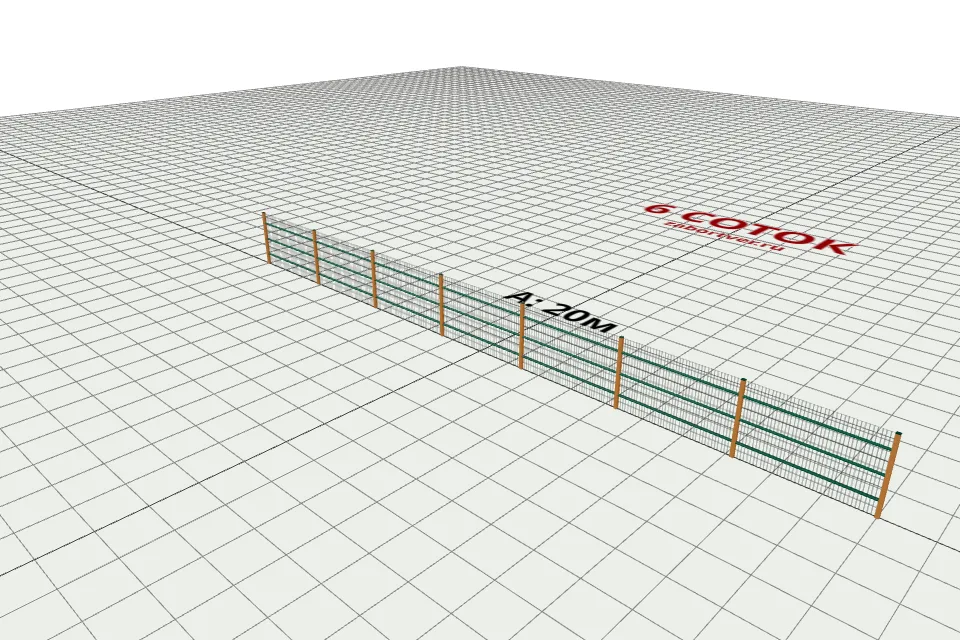 Забор из 3d забор — проект и расчёт, ZaborTver — перспектива
