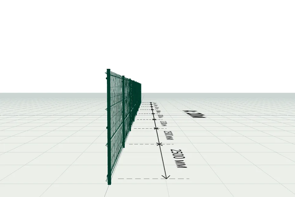 3D забор 20 м — сбоку, миниатюра