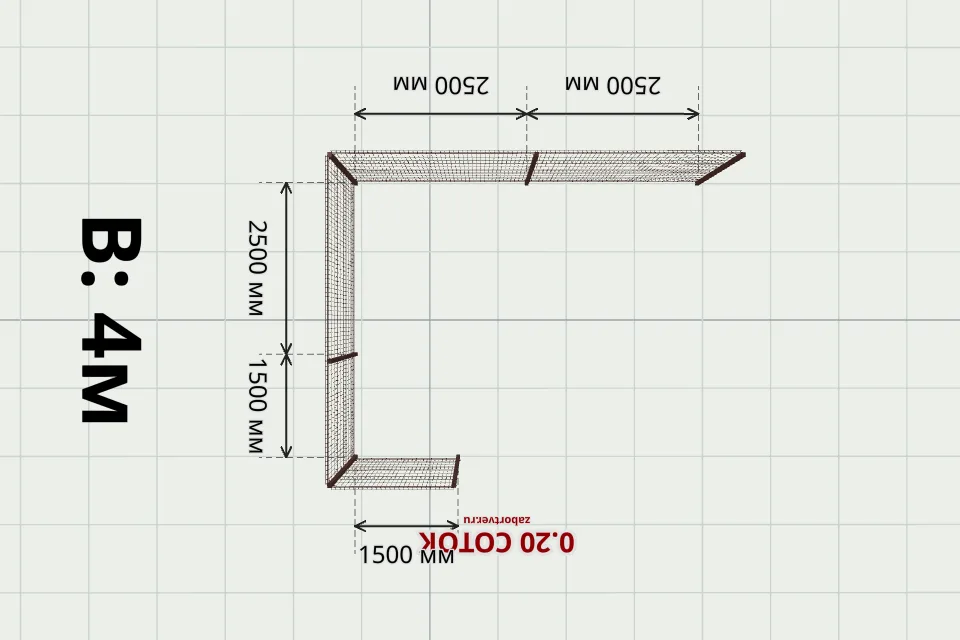 3D забор 10,5 м — сверху, миниатюра