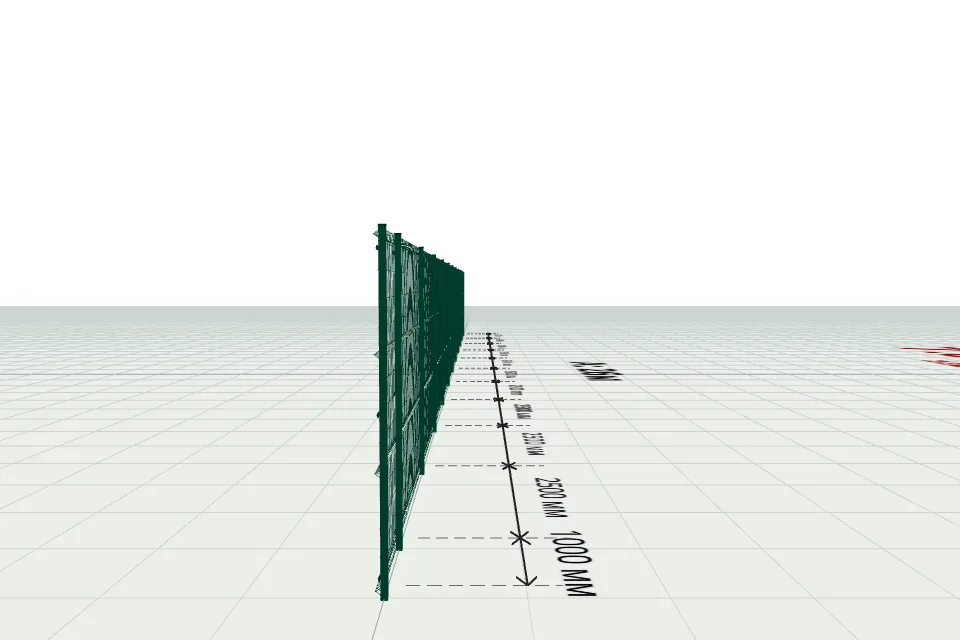 3D забор 26 м — сбоку, миниатюра