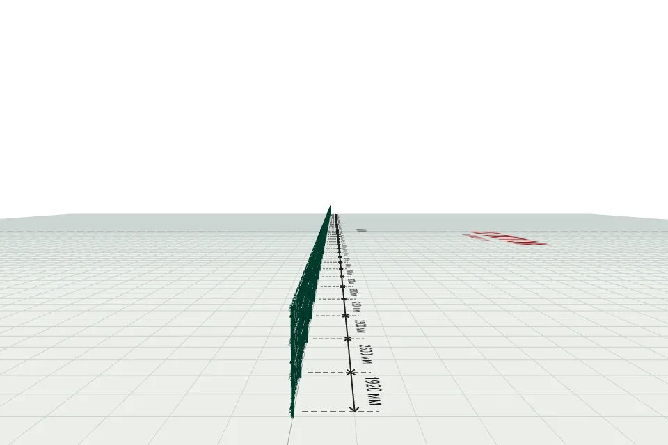 3D забор 90 м — сбоку, миниатюра