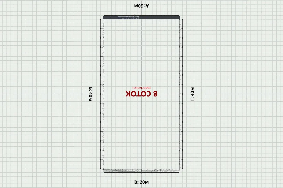 3D забор 120 м — сверху, миниатюра