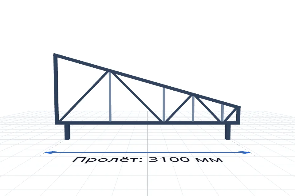Ферма 3100 мм — расчёт и изготовление в Твери, ZaborTver — спереди, миниатюра