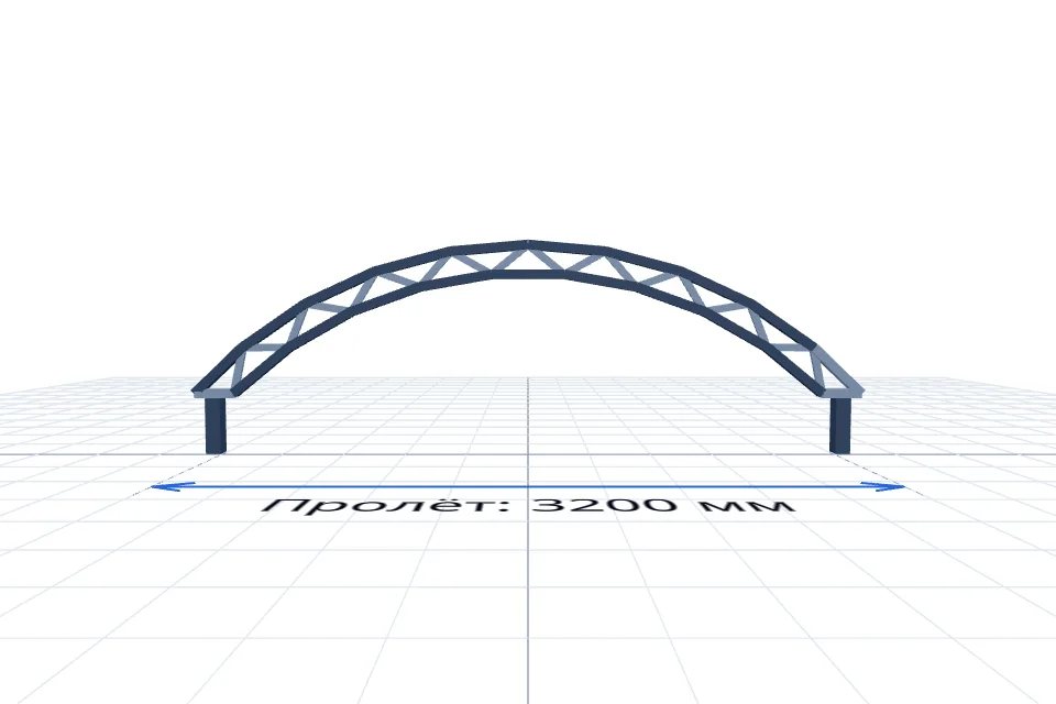 Ферма 3200 мм — расчёт и изготовление в Твери, ZaborTver — спереди, миниатюра
