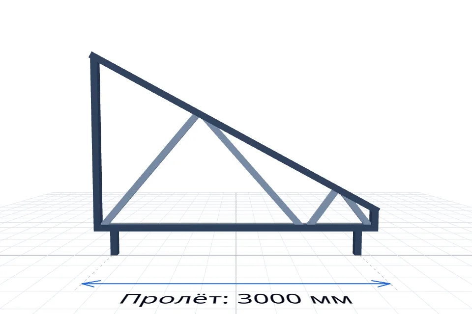 Комплект ферм (6 шт) 3000 мм — расчёт и изготовление в Твери, ZaborTver — спереди, миниатюра