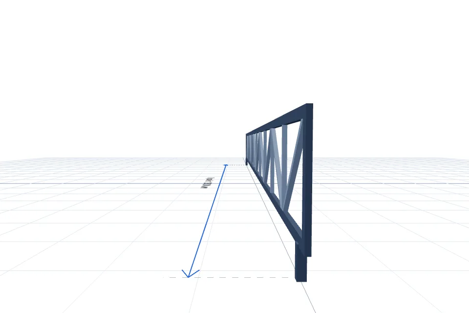 Ферма 12000 мм — сбоку, миниатюра