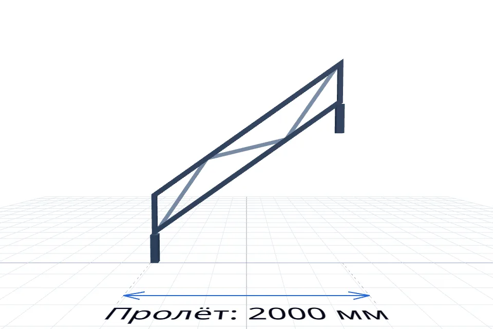 Комплект ферм (2 шт) 2000 мм — спереди, миниатюра