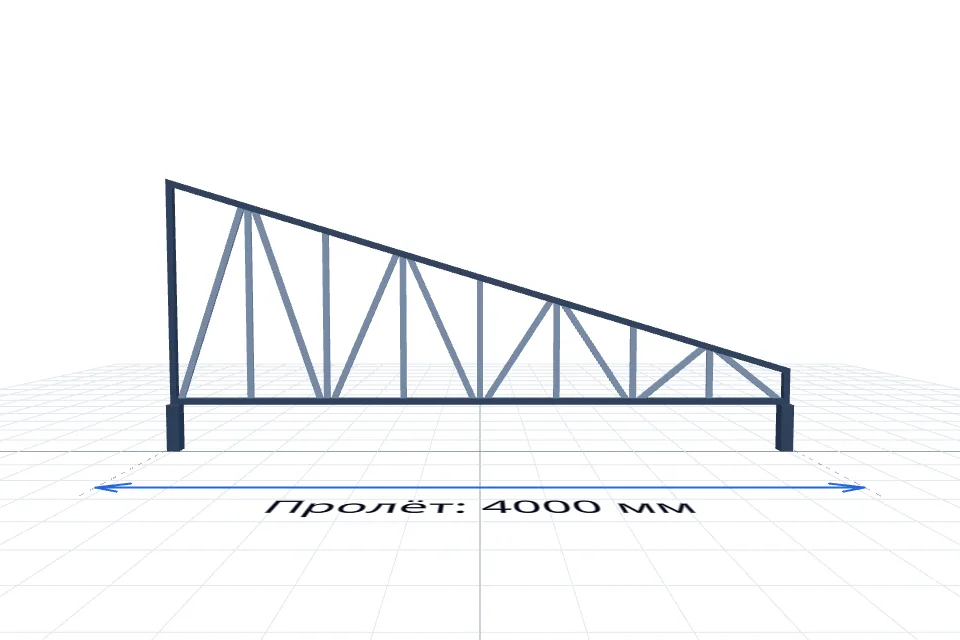 Комплект ферм (8 шт) 4000 мм — спереди, миниатюра