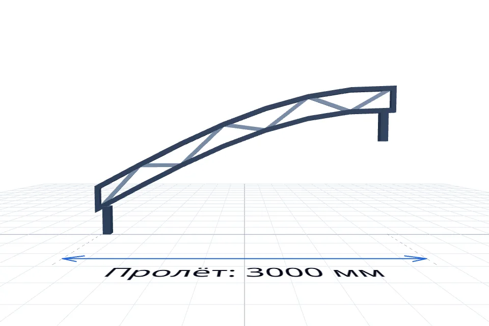 Ферма 3000 мм — спереди, миниатюра