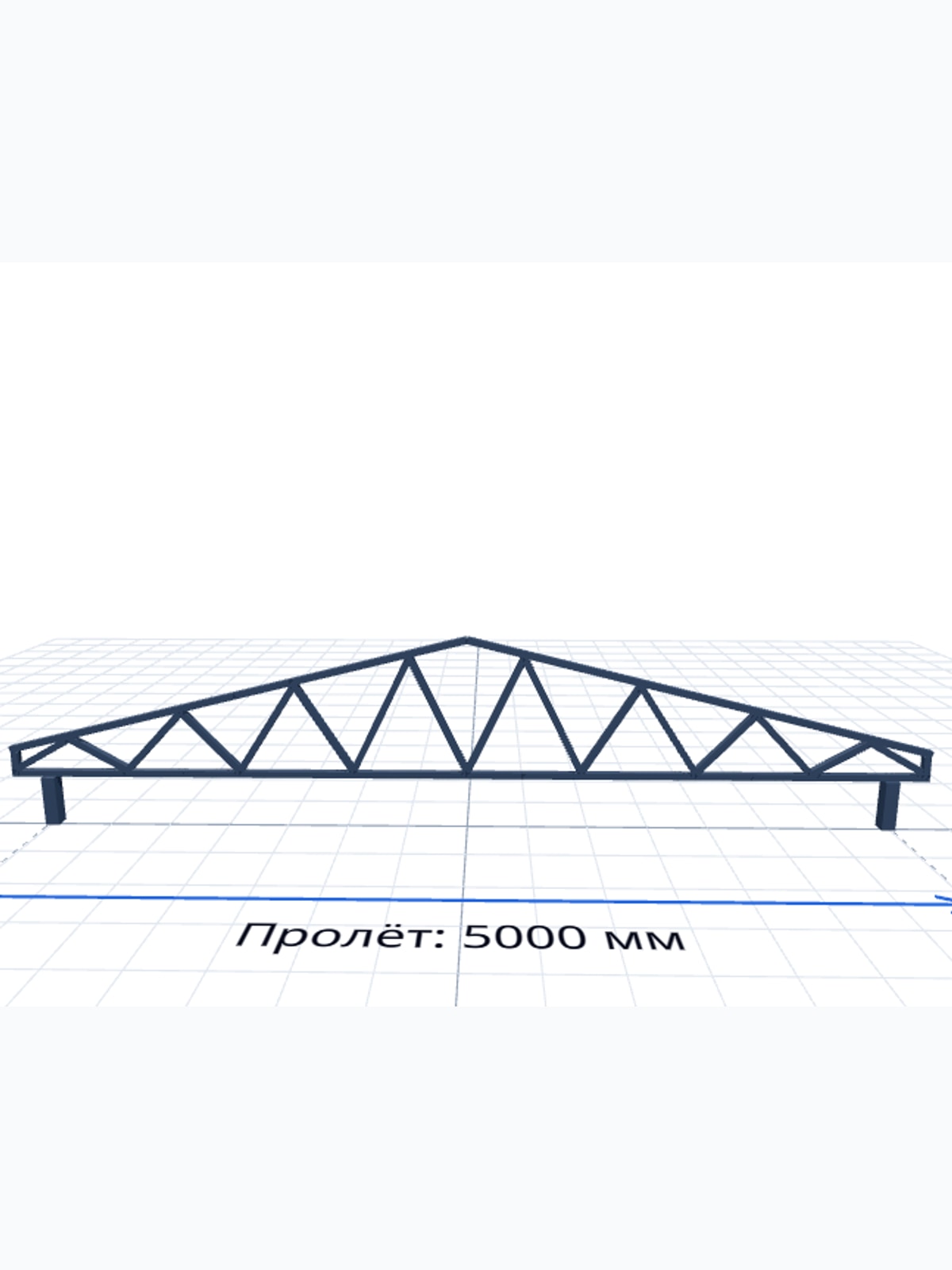 Ферма двускатная 6 м, профиль пояса 60×40×3.0 мм — фото 2