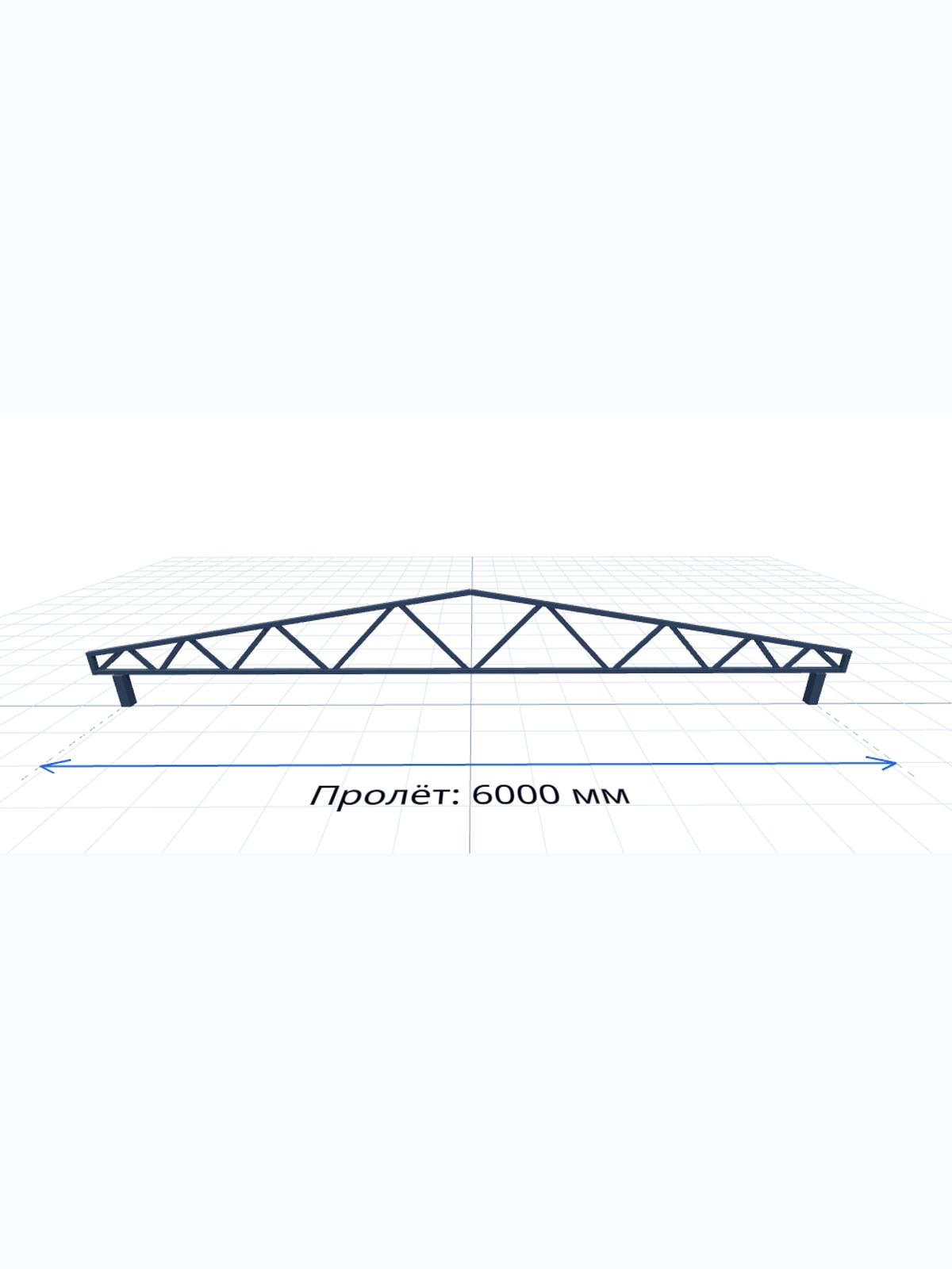 Ферма двускатная 6 м, профиль пояса 40×40×3 мм — фото 2